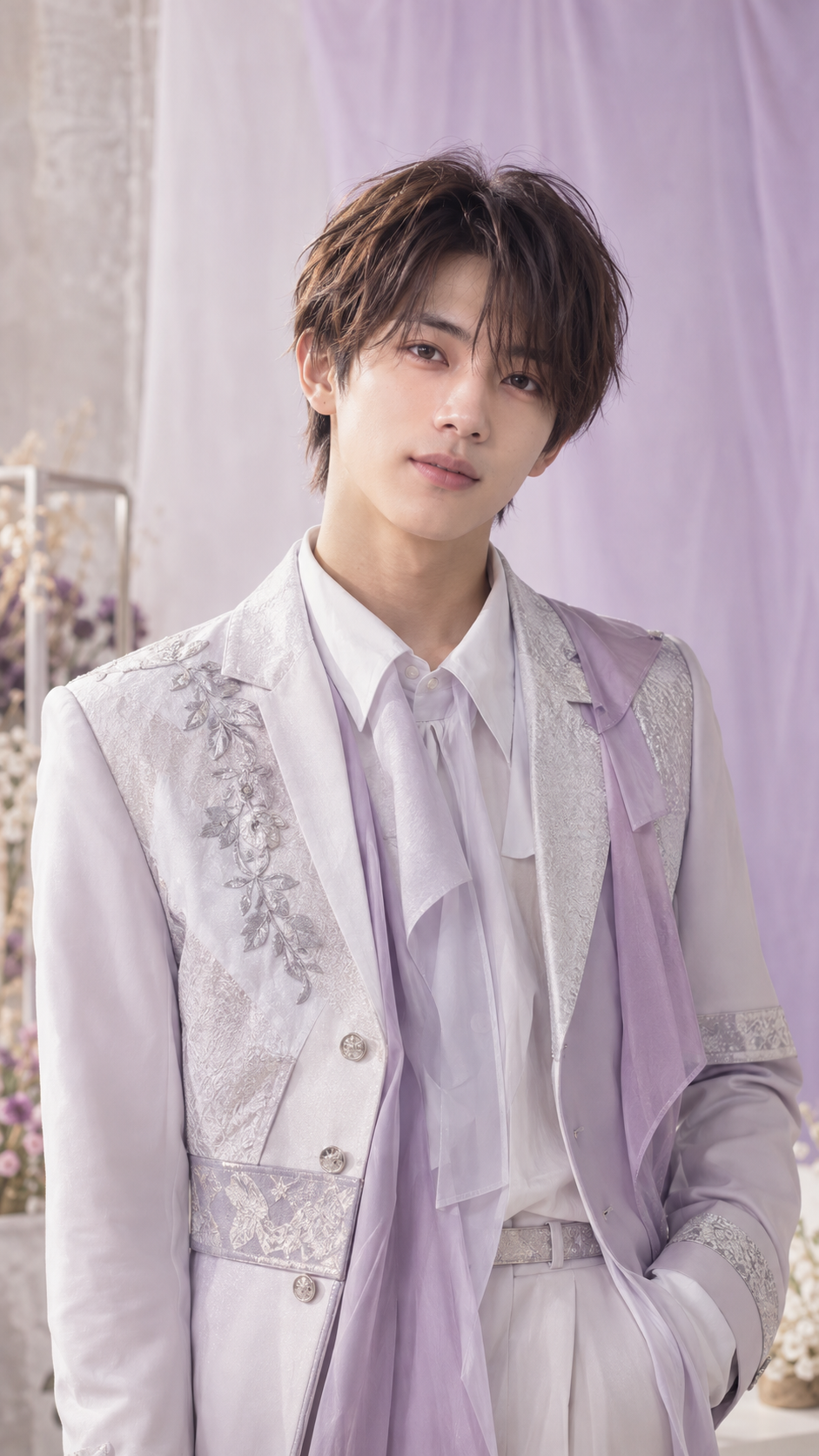 実在人物に似ていない架空男性アイドルの縦長写真